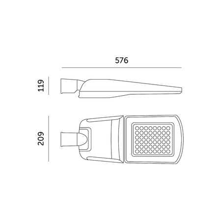 Průmyslová pouliční lampa LED 80W 13600lm 4000K Neutral IP66 IK09 Grey Master Street Kobi