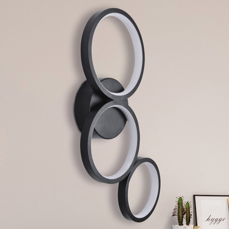 Nástěnné svítidlo LED 23W 3600lm 4000K Neutral Black Flamenco Sanico Goldlux