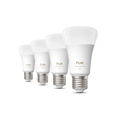 4x LED žárovka E27 A60 6W = 60W 810lm 1800-20000K CCT SMART Smart Bluetooth ZigBee White Ambiance Philips HUE