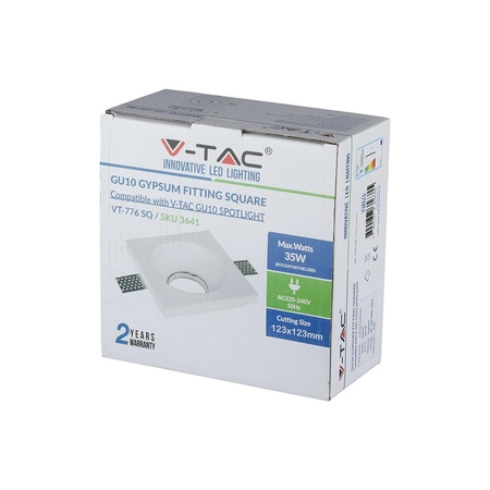 Stropní svítidlo zapuštěné GU10 čtvercové bílé VT-776 V-TAC