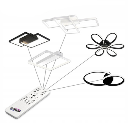 LED lustrová stropní lampa 90W CCT GALAXIS VELA černá + dálkové ovládání