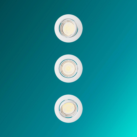 3x LED GU10 zapuštěná pod omítku hliníková kulatá bílá Peridot Philips