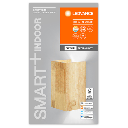 Nástěnné svítidlo SMART+ WIFI Chytré nástěnné svítidlo 12W ORBIS SWAN WOOD LEDVANCE