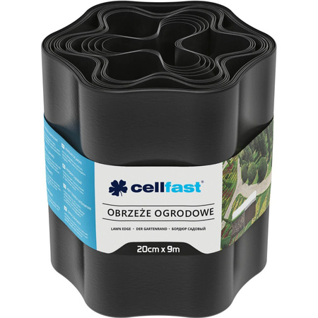 Obruba trávníku Pružná vlnitá 20 cm x 9 m černá CELLFAST
