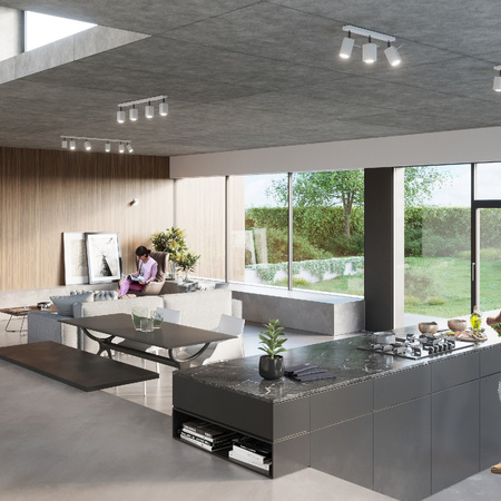 MERIDA stropní svítidlo 6xGU10 Reflektor Halogenové svítidlo Pohyblivé 118cm Bílé SOLLUX