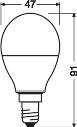 LED žárovka P47 Ball E14 4,2W = 25W 250lm 2700K RGBW 200° stmívatelná Pilot Retrofit Filament Osram