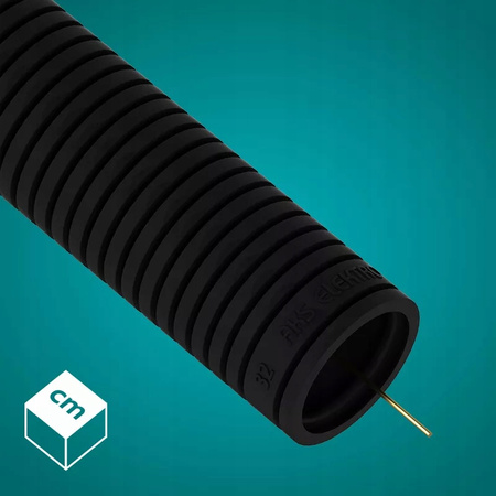 Vlnitá trubka RKGS 32mm 750N trubka s dálkovým ovládáním pro ochranu kabelu 25m černá AKS ZIELONKA