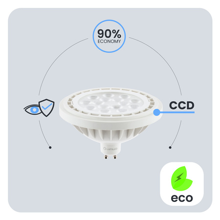 LED žárovka ES111 GU10 10W = 75W 1055lm 4000K neutrální bílá 38° LUMILED