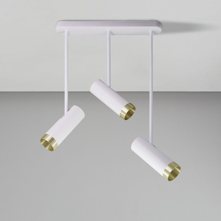 Bodové stropní svítidlo 3x GU10 bílé zlaté PORTO Sanico Goldlux