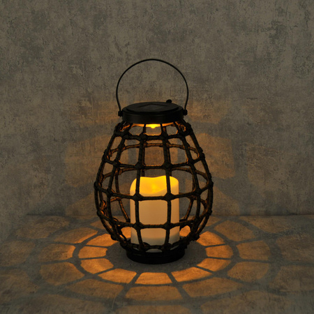 LED solární lucerna zahradní závěsná lucerna 23cm IP44 černá kovová