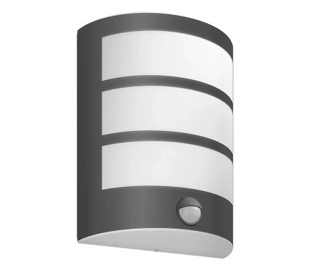 Zahradní lampa LED nástěnná lampa PYTHON IR myGarden 6W 4000K IP44 s pohybovým a soumrakovým senzorem černá PHILIPS