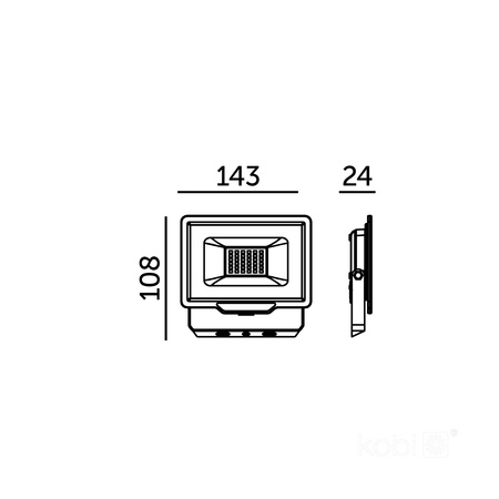 Venkovní zahradní reflektory LED 30W 2550lm 4000K Neutral 120° IP65 Black MH Kobi