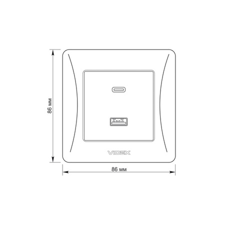 USB-A + USB-C 20W 16A Zásuvka pod omítku černá BINERA VIDEX s rámečkem