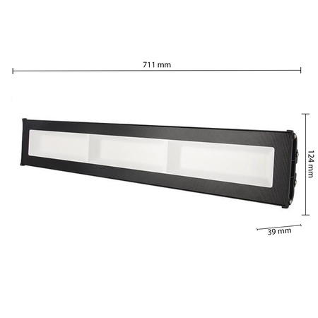 Průmyslová High Bay lineární LED lampa 150W 16500lm 5000 Cold 110° Black IP65 Masterled
