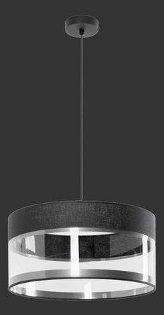 Leone závěsné svítidlo 1x E27 Kov a PVC Lampex transparentní stínidlo moderního stylu