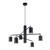 Stropní závěsné svítidlo LEMMI 6 Lustr 6xGU10 Černá Moderní SOLLUX