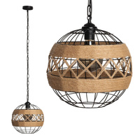 BOHO Pletené jutové stropní svítidlo Pletená jutová koule pro LED řetěz E27