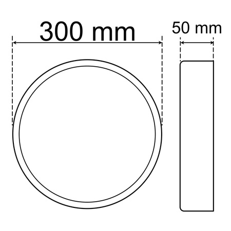 Plafond LED Povrchová montáž 24W 4000K CRI>85 HOUSTON Černá 30cm