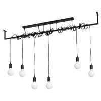 SALAMANCA LED závěsné stropní svítidlo 6xE27 Lustr černý SOLLUX