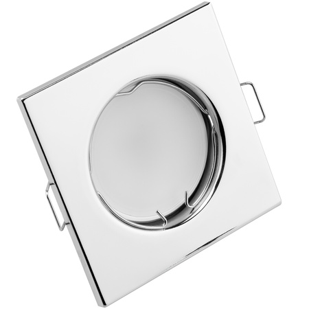 Halogenové svítidlo pod omítku Pevné čtvercové svítidlo PAVO Chrome Sheet MR16 GU10 LUMILED