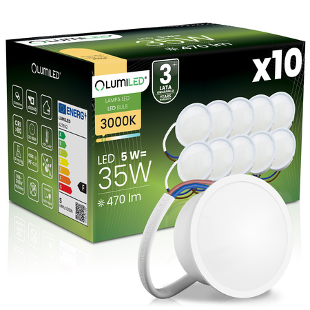 10x LED Modul INSERT 5W, 470lm 120° 3000K Teplá bílá LUMILED