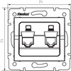 Počítačová zásuvka dvojitá nezávislá 2x RJ45 Jack čtvercová béžová LOGI Kanlux