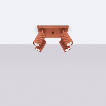 Bodové reflektorové stropní svítidlo Tuba 4x GU10 Ochre Red Carbon Deep Space SL.1640 Sollux