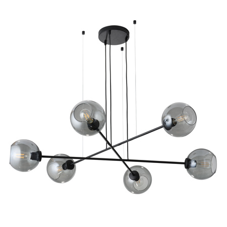 LIBRA Lustr stropní závěsný grafitový a černý Loft 6xE27 3340 TK Lighting