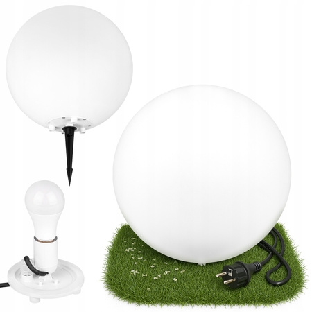 Venkovní zahradní lampa E27 bílá světelná koule 35cm 230V