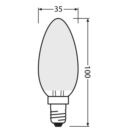 LED žárovka B35 E14 2,5W = 40W 470lm 2700K teplá bílá FILAMENT LEDVANCE