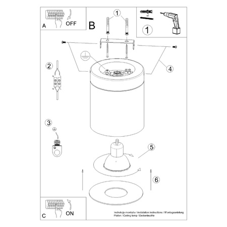 SOLLUX Stropní svítidlo pro povrchovou montáž RIF GU10 Černá skandinávská trubice