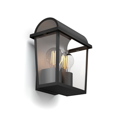 Zahradní lampa LED nástěnná lampa HARVEST myGarden 2xE27 IP44 Lucerna černá PHILIPS