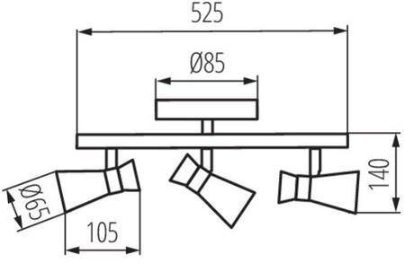Stropní svítidlo LED GU10 s nastavitelným reflektorem Mileno Kanlux ve stříbrné mědi