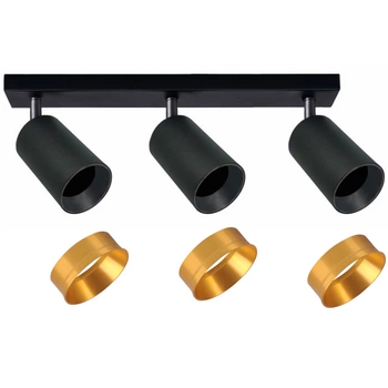 Stropní a nástěnné svítidlo LED svítidla 3 x GU10 MARIBEL Black GOLDLUX (Polux)