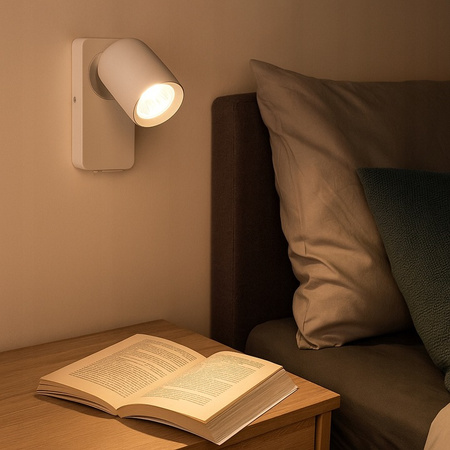 Nástěnná povrchová lampa na čtení GU10 USB bílá matná Timo Masterled