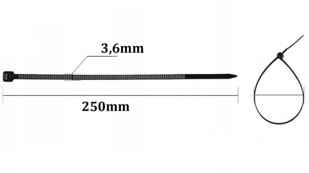 100x Kabelová Svorková Páska, Silná 3.6x250mm Bílá LUMILED