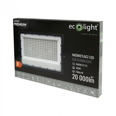 LED reflektor 200W 20000lm 4000K neutrální IP65 Premium Line Ecolight