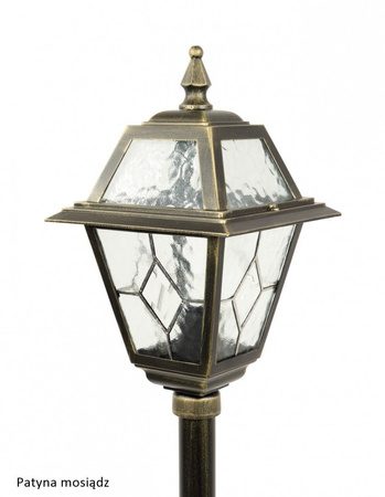 Stožár venkovní zahradní lampy LANTERN E27 Vitráž K 5002/1 N 160cm černá Su-Ma