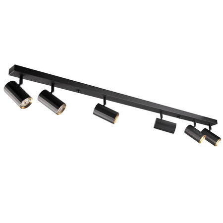 Nástěnné a stropní bodové svítidlo 6x GU10 Black Gold NICEA Sanico Goldlux