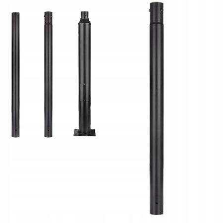 Osvětlovací stožár 1m Prodloužení ke stožáru lucerny Kulatý stožár černý