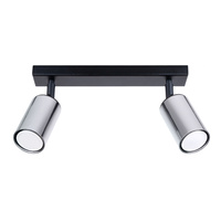 WINX stropní svítidlo 2xGU10 Reflektor Moving Black Chrome Modern SOLLUX