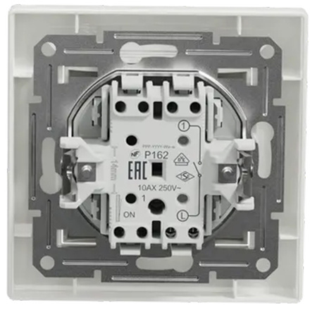 Jednopólový schodišťový spínač pod omítku. IP20. bílá Asfora