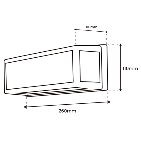 Zahradní nástěnná lampa E27, obdélníková DOMLO LUMILED