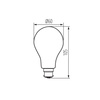 LED žárovka B22 Edison A60 7W = 60W 806lm 2700K teplá bílá Dimmable Transparent XLEDIMW Filament Kanlux
