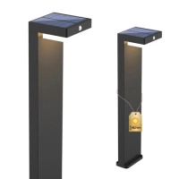 Solární zahradní lampa LED Drive-in Dekorativní venkovní pól Hliníkový snímač pohybu USB C