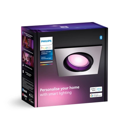 Zapuštěná montáž LED pod omítku 4,2 W 400 lm IP20 Bílá a barevná Ambiance RGB + TW Aluminium Smart SMART Zigbee Bluetooth Centura Philips HUE