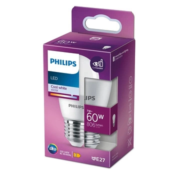 LED kulová žárovka E27 P48 7W = 60W 806lm 4000K Neutrální bila PHILIPS