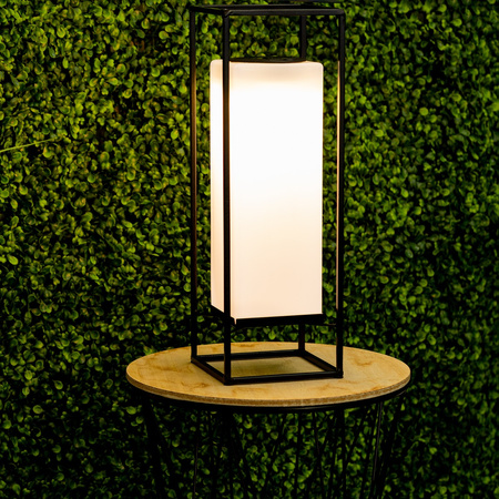 LED solární lampa Venkovní zahradní stojící lucerna 3000K IP44 38cm soumrakový senzor