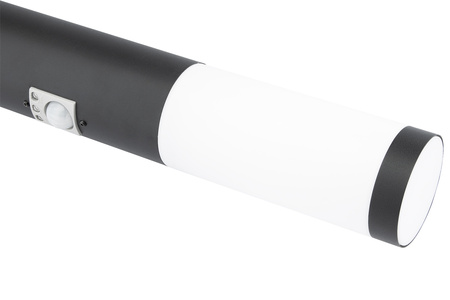 Venkovní zahradní lampa E27 BLACK POST 45 cm s pohybovým a soumrakovým senzorem