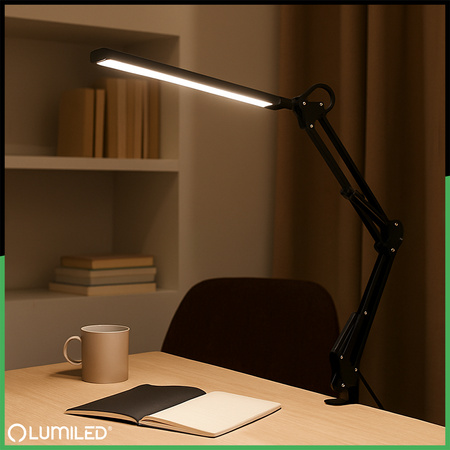 Stolní lampa LED 12W, CCT USB stmívatelná Černá COSMI LUMILED